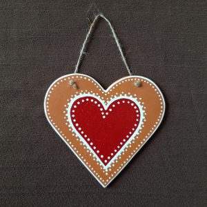 Keramické srdce červené keramika handmade