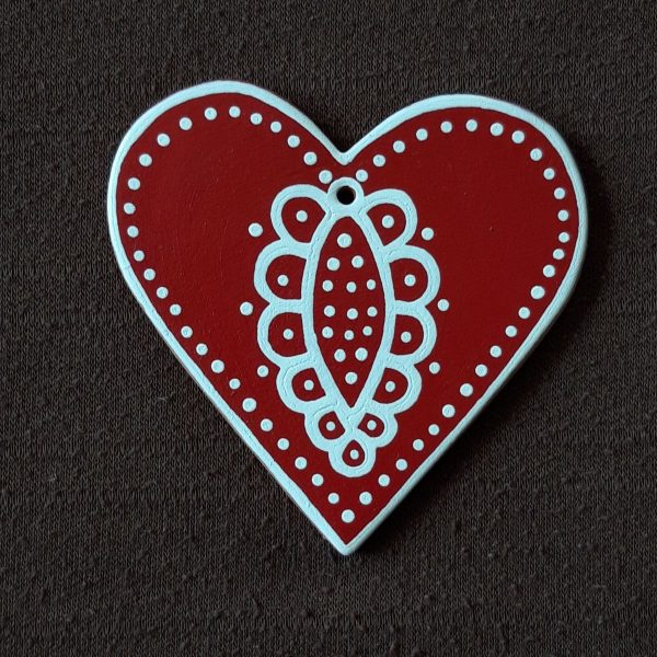 Keramické srdce červené keramika handmade