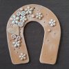 Keramická podkova s kvetmi keramika handmade