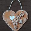 Keramické srdce s kvetmi keramika handmade