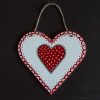 Keramické srdce červeno-biele keramika handmade