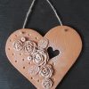 Keramické srdce s kvetmi keramika handmade
