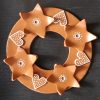Keramický adventný veniec prírodné srdcia handmade keramika