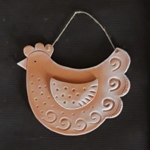 Keramická sliepočka na zavesenie handmade keramika