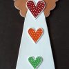 Keramický anjel farebné srdiečka handmade keramika